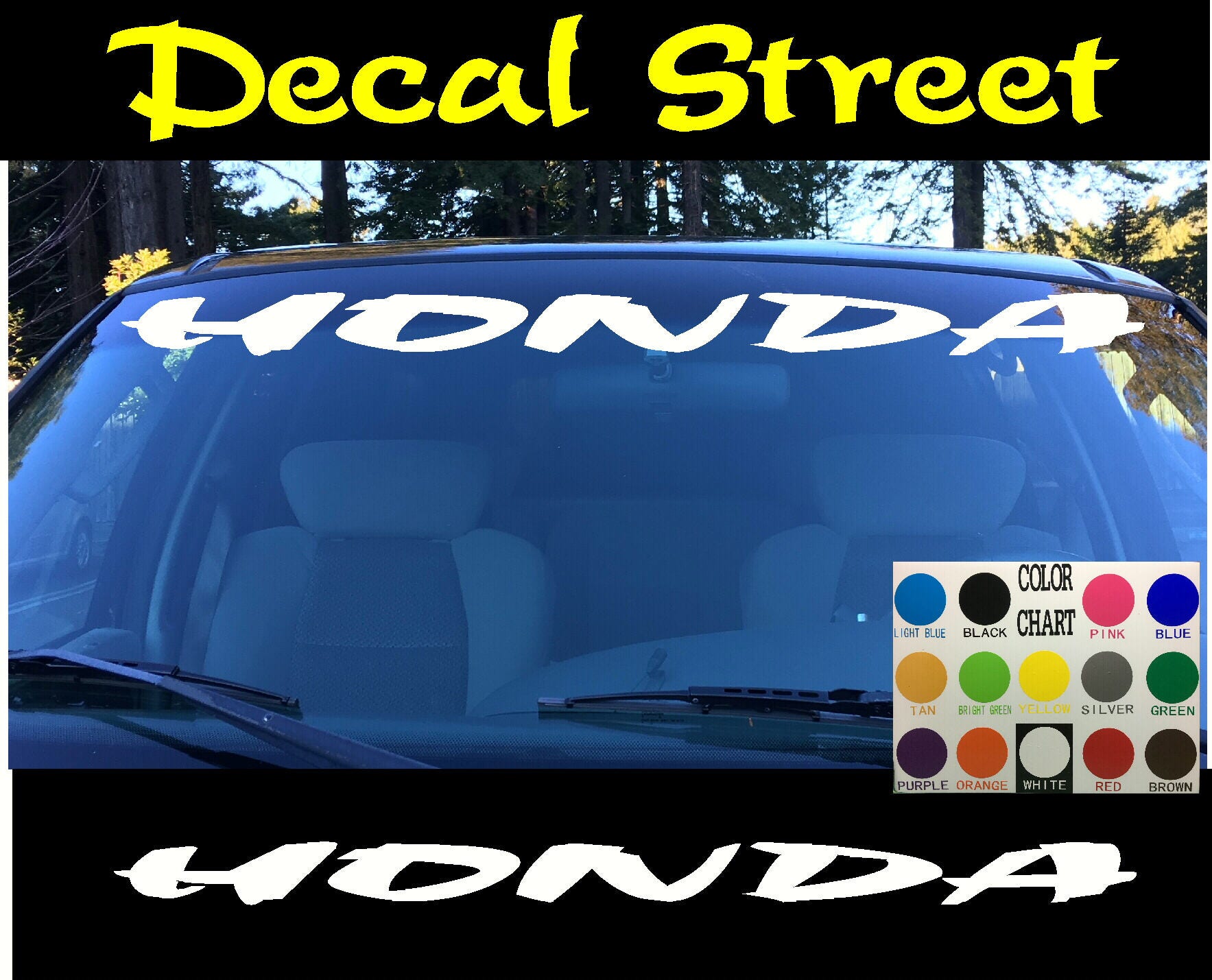 Honda Car Windshield Visor Die Cut Vinyl Decal Sticker Visor Etsy