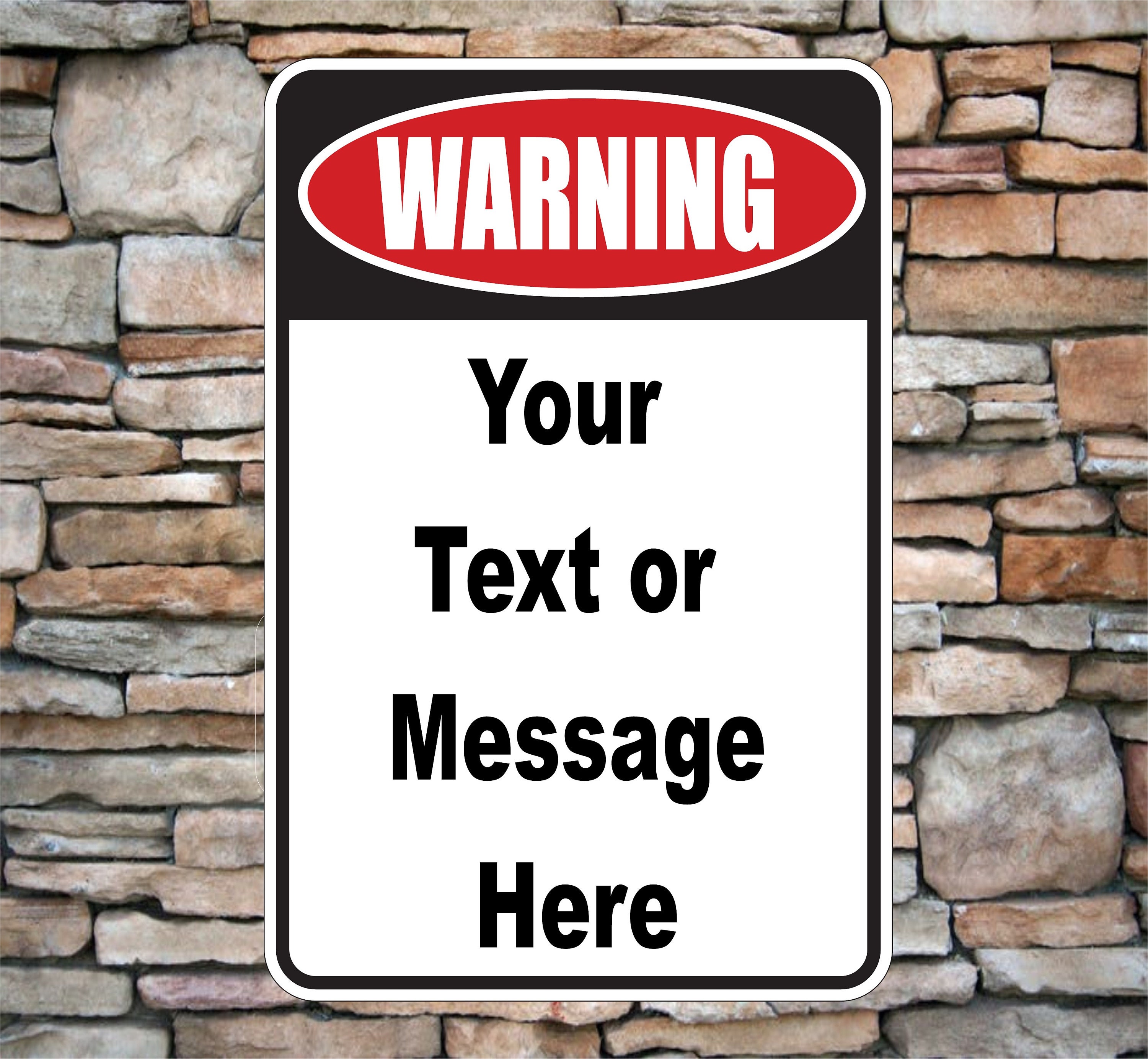 Warning Sign Personalized Aluminum Metal Customized with your Etsy