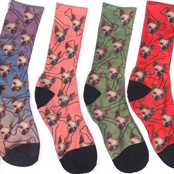 Dog Face on Socks Etsy