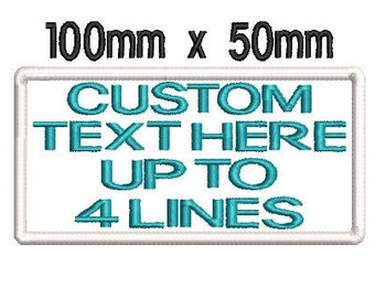 MEDIUM CUSTOM 100mm x 50mm embroidered patch