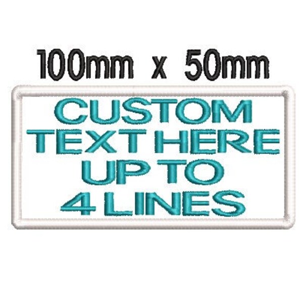 MEDIUM CUSTOM 100mm x 50mm embroidered patch