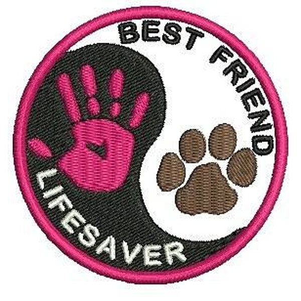 Best Friends Lifesaver embroidered patch for Assistance Dog - sew on or hook