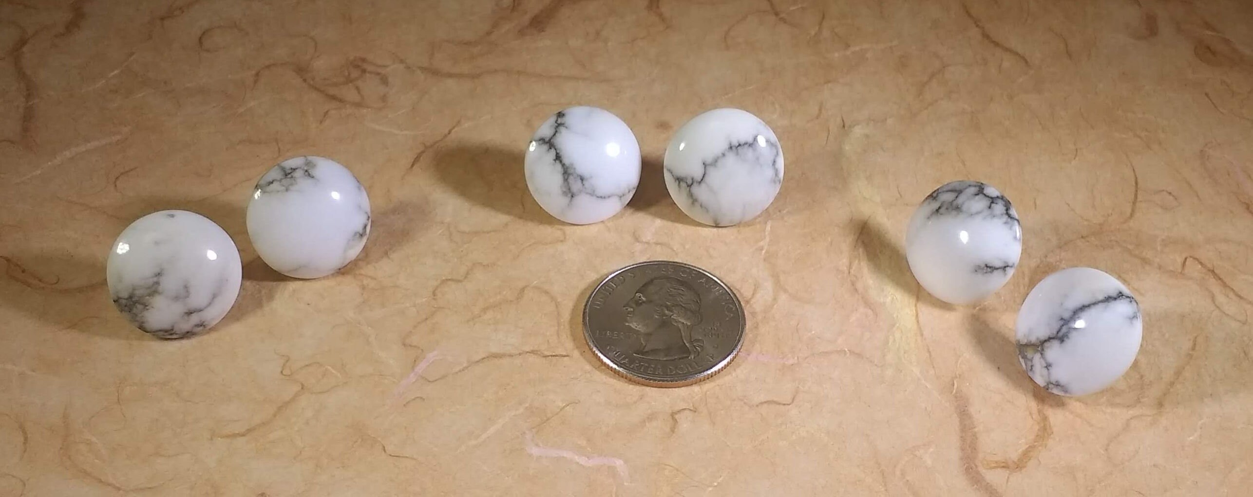 Buy Circular Howlite/white Turquoise/white Buffalo Stud Earrings Online