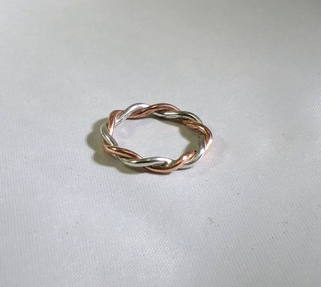 Twisted silver and copper wire ring Twisted wire ring Etsy
