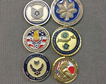 US Navy and Air Force challenge coins, US challenge coins, Military coins, variety pack, veterans day