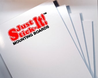 Just Stick-It! Mounting Boards: 8" × 10" Four Piece Set, Self Adhesive Foam Board, White foam board, Peel off Adhesive, Art frame and mount