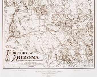 1880 Reproduction Map Of Arizona Territory (laminated) Map – Wall Map, 1880