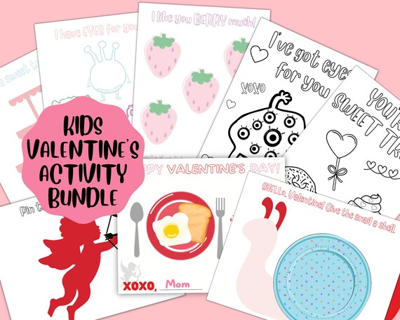 Printable Kids Valentine's Activity Bundle Preschool | Etsy