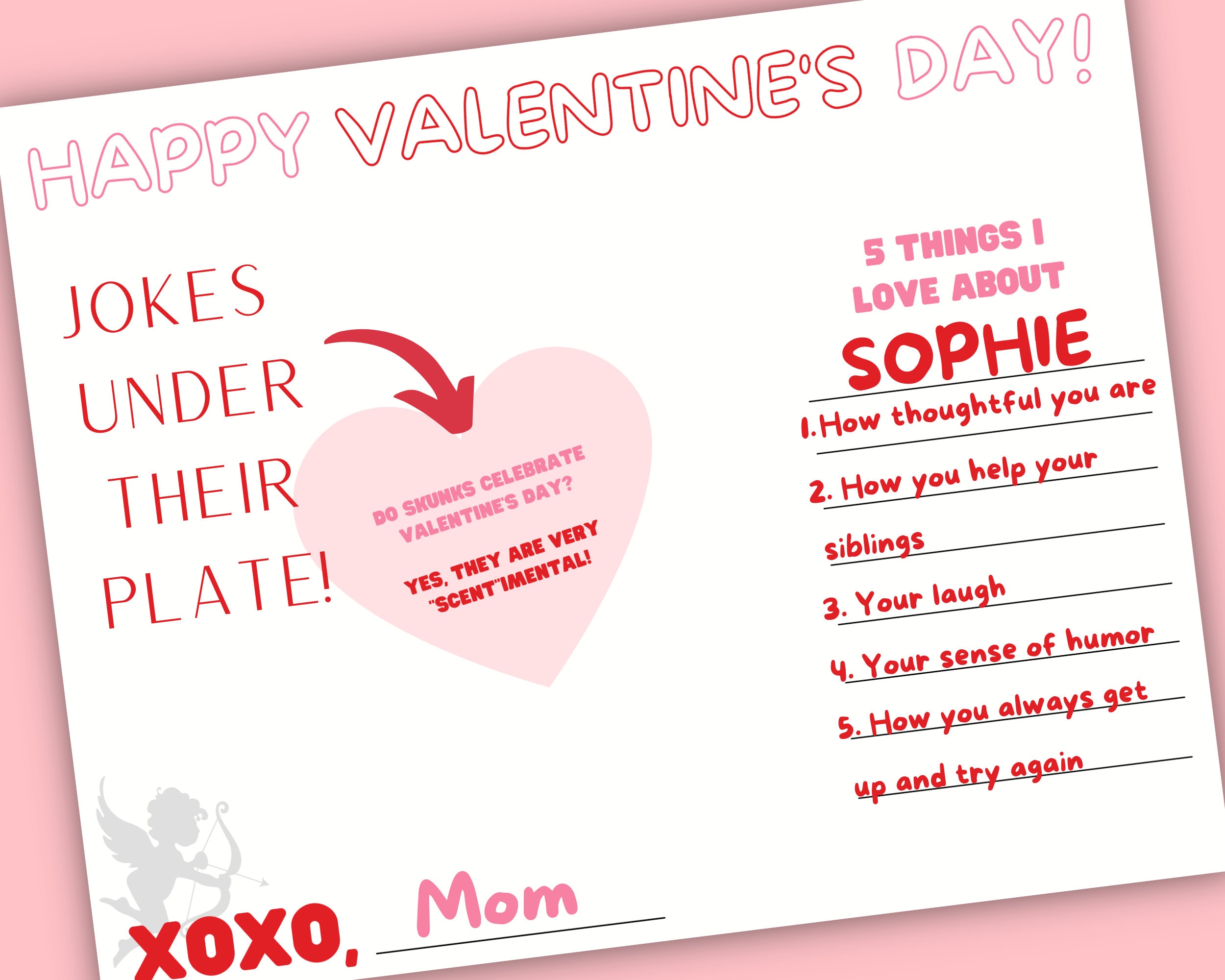 Printable Valentines Day Placemat | Kids Valentine Activity | Kids ...