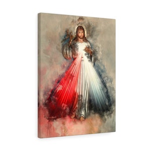 Divine Mercy Watercolor Wall Art Print from the ORIGINAL - CATHOLIC print with the sing from the artist
