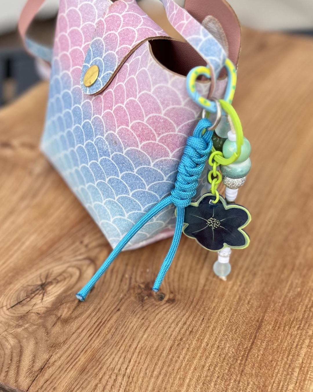Handmade Bright Colorful Keychain - Backpack Accessory - Bag Charm ...