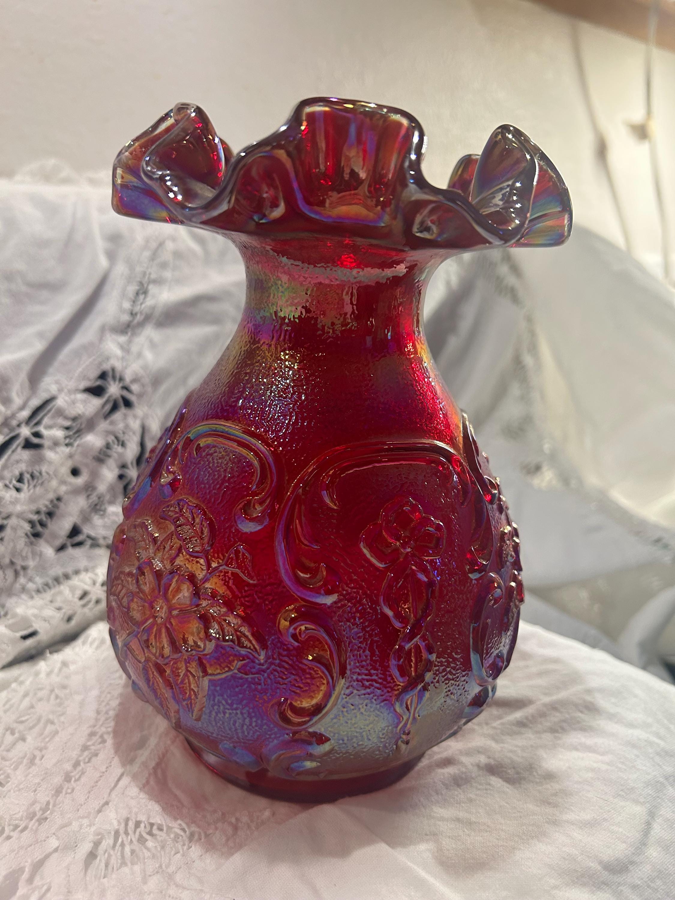 Red Fenton Glass - Etsy