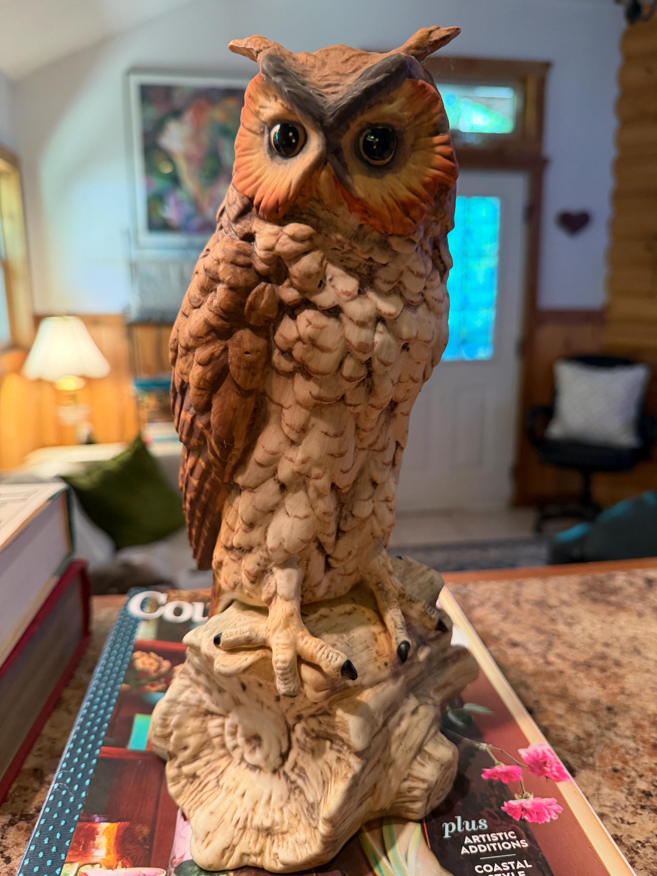 Vintage Barn Owl, Brown and Beige, The Leonardo Collection, Fine Porcelain