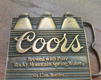 Vintage Bronze/Brass Coors 3-D Belt Buckle, USA, Golden CO