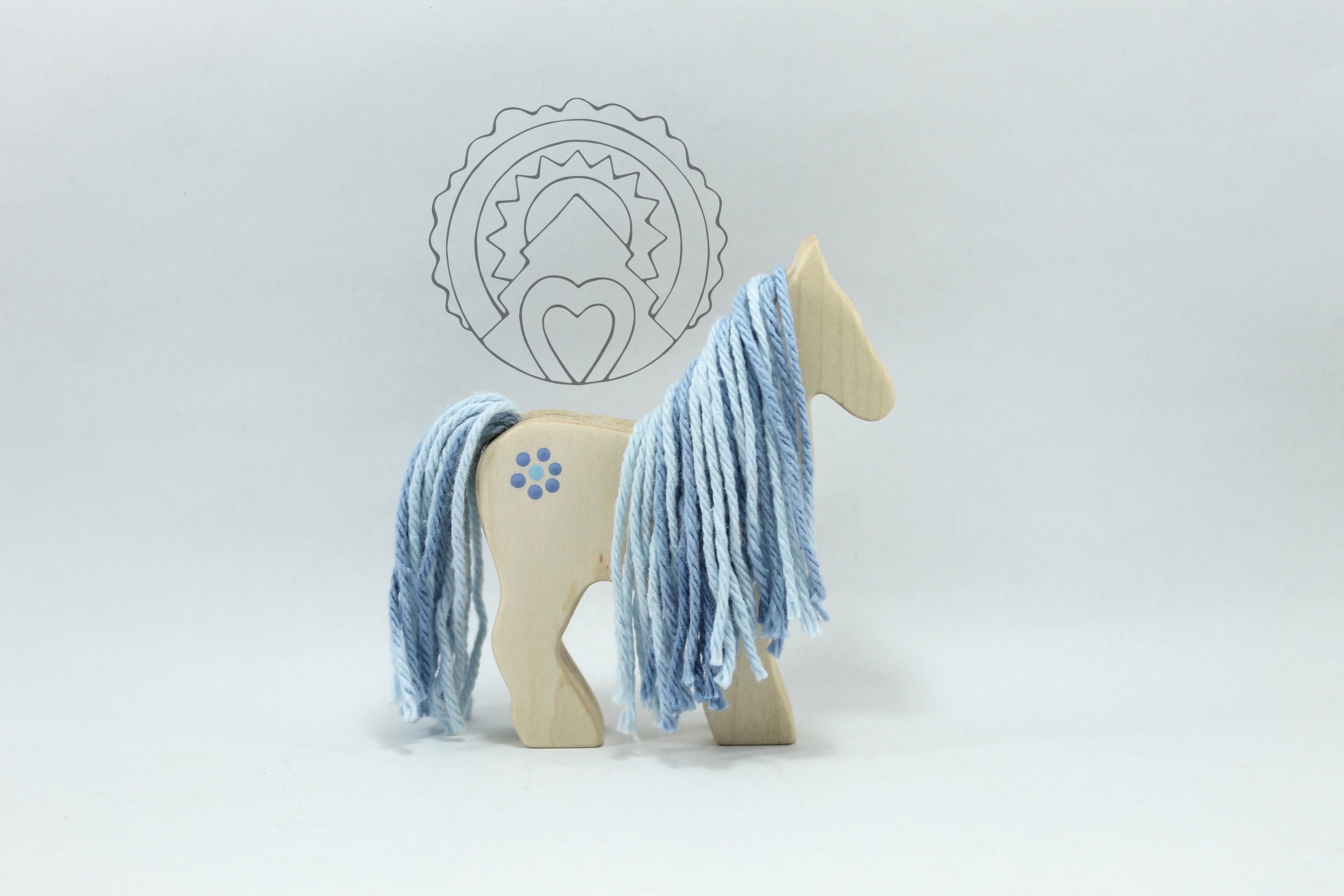 NIXIE Wildflower Pony Wooden Horse Toy Natural Wooden Pony Etsy