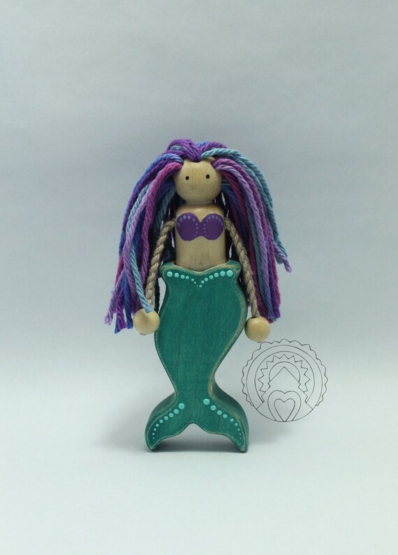 wooden mermaid toy
