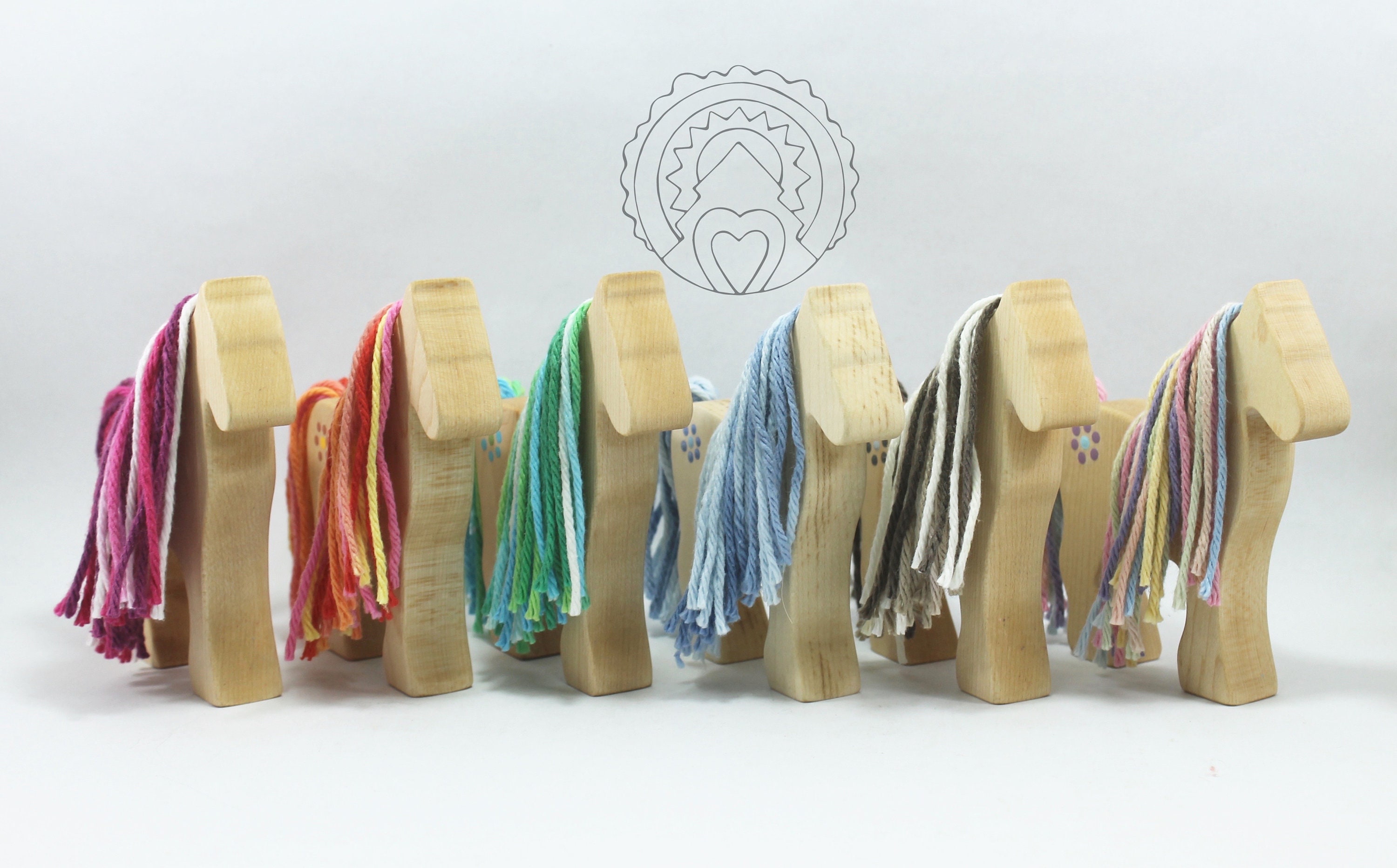 NIXIE Wildflower Pony Wooden Horse Toy Natural Wooden Pony Etsy