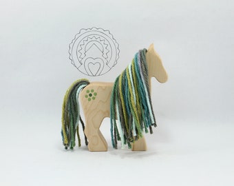 FOREST - WILDFLOWER PONY, Wooden Pony, Wooden Horse, Wooden Toy