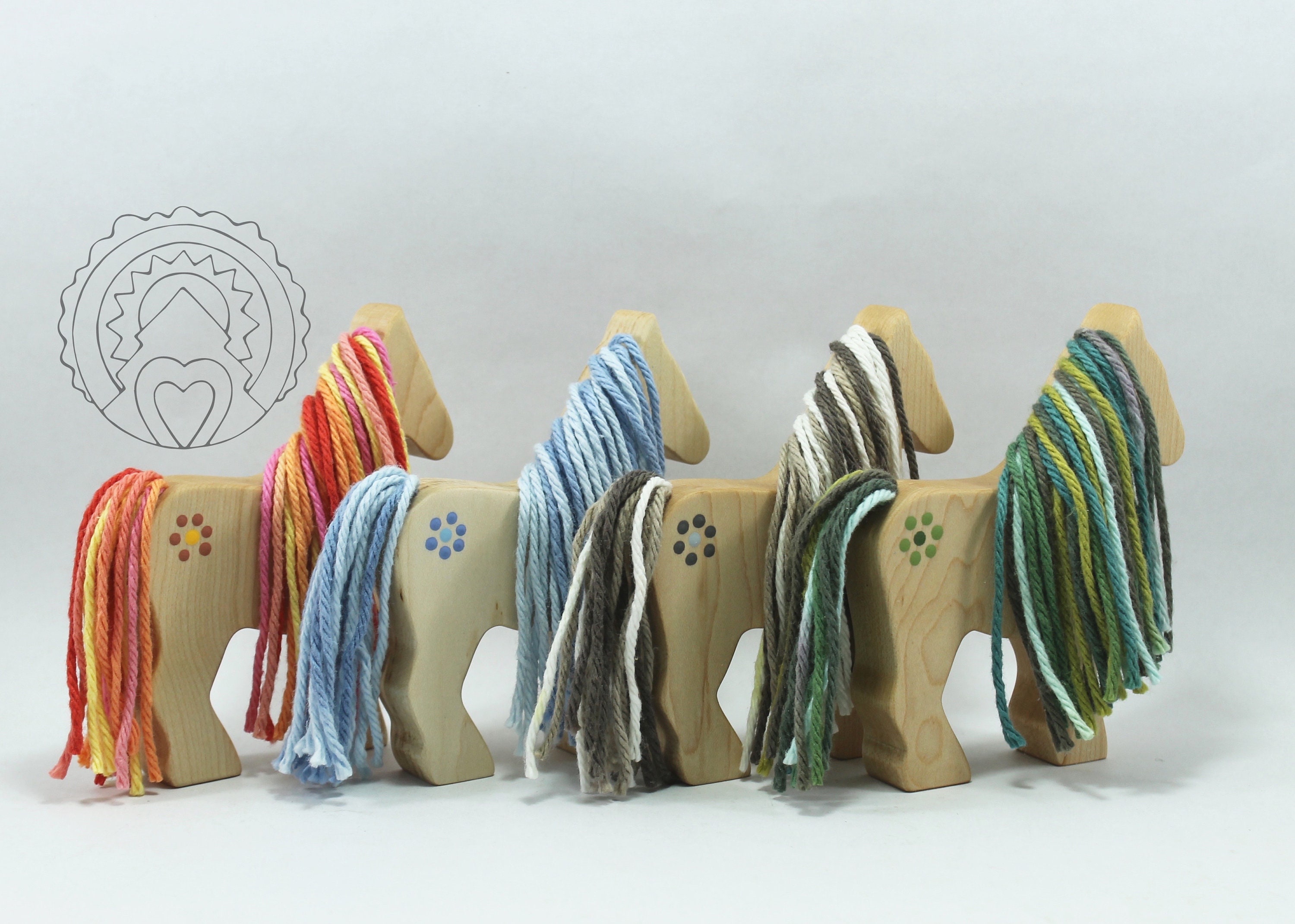 NIXIE Wildflower Pony Wooden Horse Toy Natural Wooden Pony Etsy