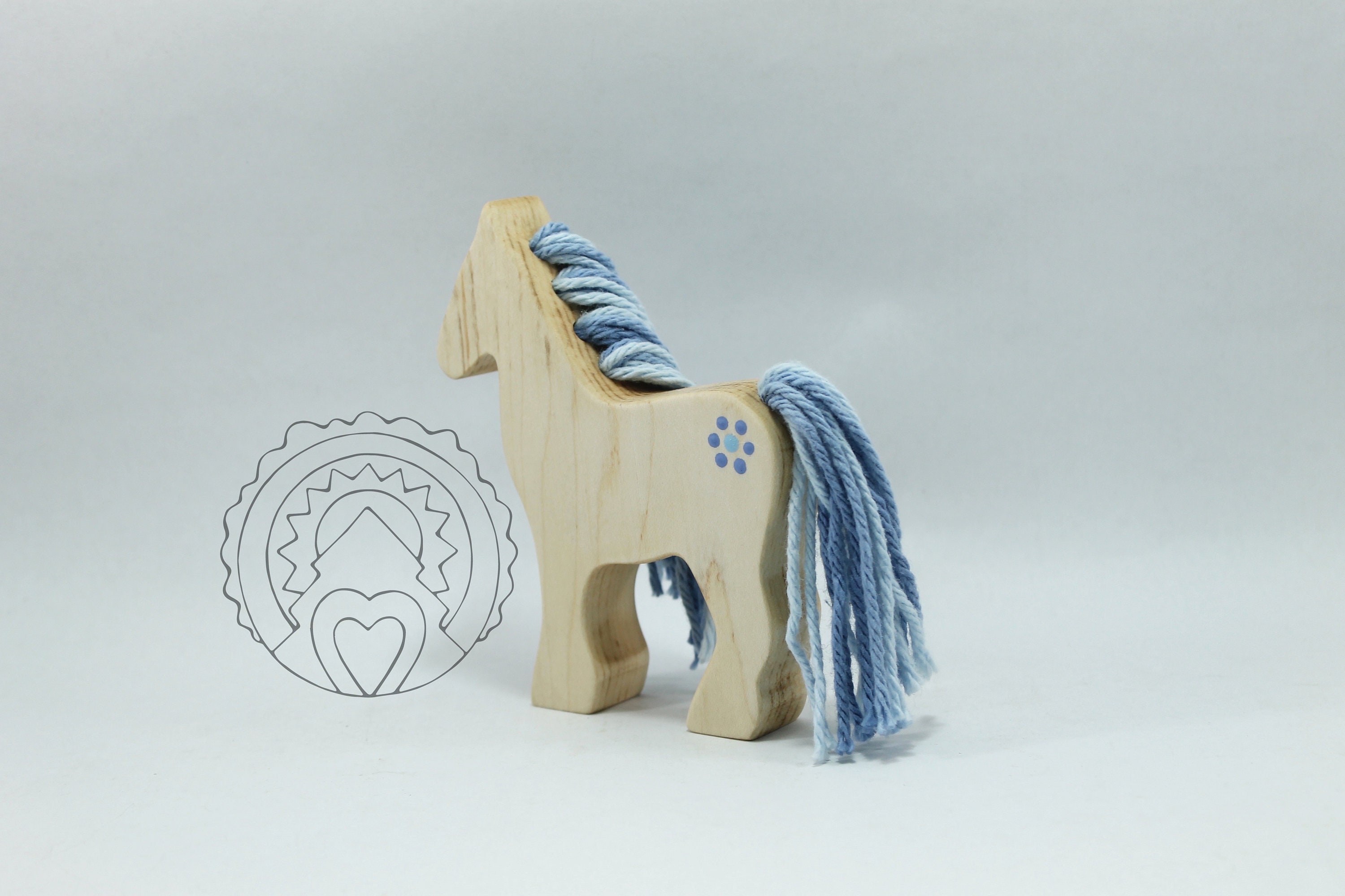 NIXIE Wildflower Pony Wooden Horse Toy Natural Wooden Pony Etsy