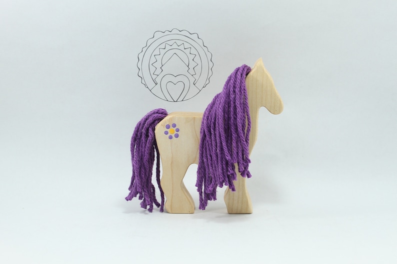 ASTER WILDFLOWER PONY Wooden Pony Wooden Horse Wooden Toy Etsy België