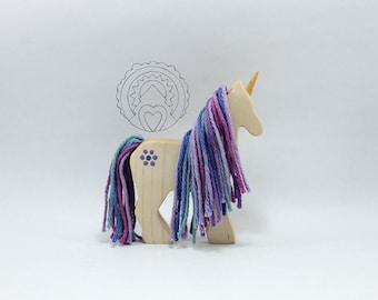 Jewel - WILDFLOWER UNICORN, Wooden Unicorn, Wooden Horse, Wooden Toy