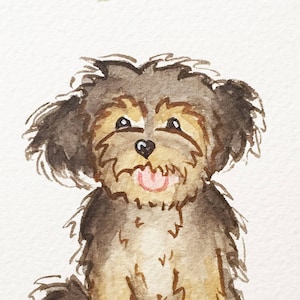 Retrato original personalizado de perro mascota ilustrado acuarela: estilo de dibujos animados (1 mascota)