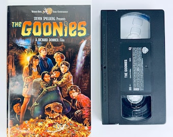 Los Goonies VHS, Steven Spielberg presenta, Vintage de los 90, Estuche tipo concha, Probado y funcionando