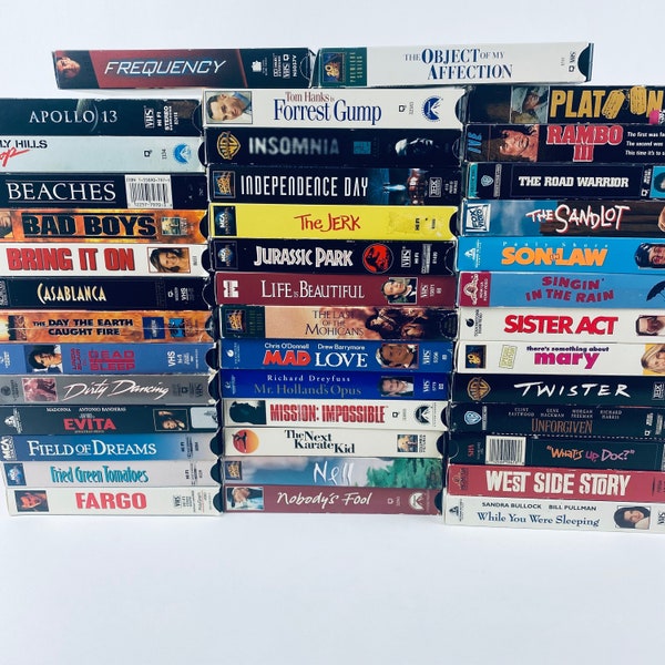 80s 90s VHS Movies, 5 Bucks Each, Comedy, Horror, Drama, Bring it On, Sandlot, Rambo, Evita, Jerk, Twister, Varsity Blues, TESTED & WORKING