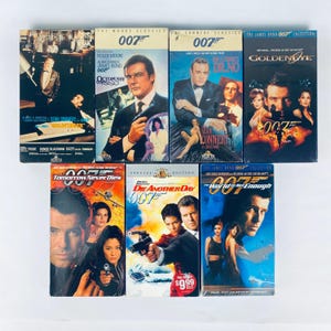 Vintage 007 James Bond VHS Movies, Build Your Own Collection: Dr. No, Octopussy, Goldfinger, Golden Eye, Some Sealed Others TESTED & Working