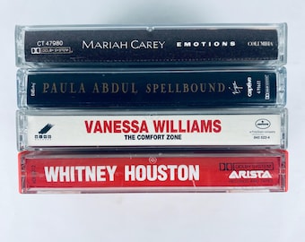Lote de casetes de las Reinas del Pop R&B de los 90: Mariah Carey, Whitney Houston, Paula Abdul, Vanessa Williams - Todas PROBADAS