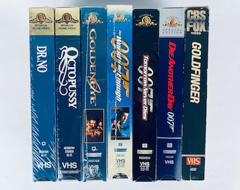 Vintage James Bond 007 VHS Movies: Build Your Collection Dr No, Octopussy, Goldfinger, Golden Eye, Die Another Day, TESTED, Some NEW/Sealed