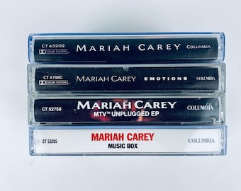 Lote de casetes de Mariah Carey: Álbum homónimo, Music Box, Emotions, MTV Unplugged. Probados y funcionando.