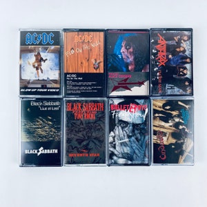 Metal Cassette Tapes Vintage 80s 90s Metallica WASP Kiss Ratt Van Halen