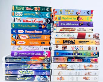 Vintage Kids Movies, VHS Tapes U Pic, Mary Kate & Ashley, Blues Clues, Thomas Tank Engine, Rugrats, My Little Pony, Dora, Hello Kitty TESTED