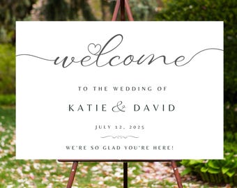 Minimalist Wedding Welcome Sign Template: Editable Canva Design (36" x 24")