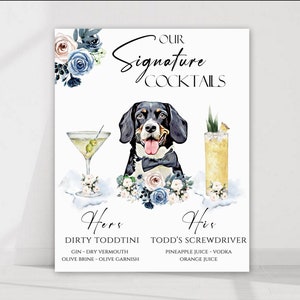 Pet Signature Drink Sign Wedding, Pet Signature Cocktail Sign Drink Sign with Pet Digital, Dog Drink Wedding Sign, Signature Drinks Sign Pet