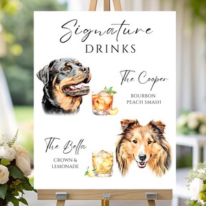 Custom Pet Signature Drink Sign: Dog & Cocktail Bar Menu (PDF Format)