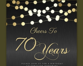 70th birthday invite etsy