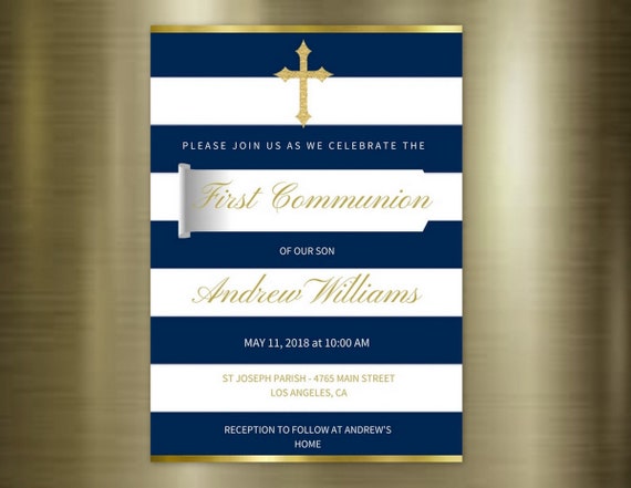 first communion invitation boy