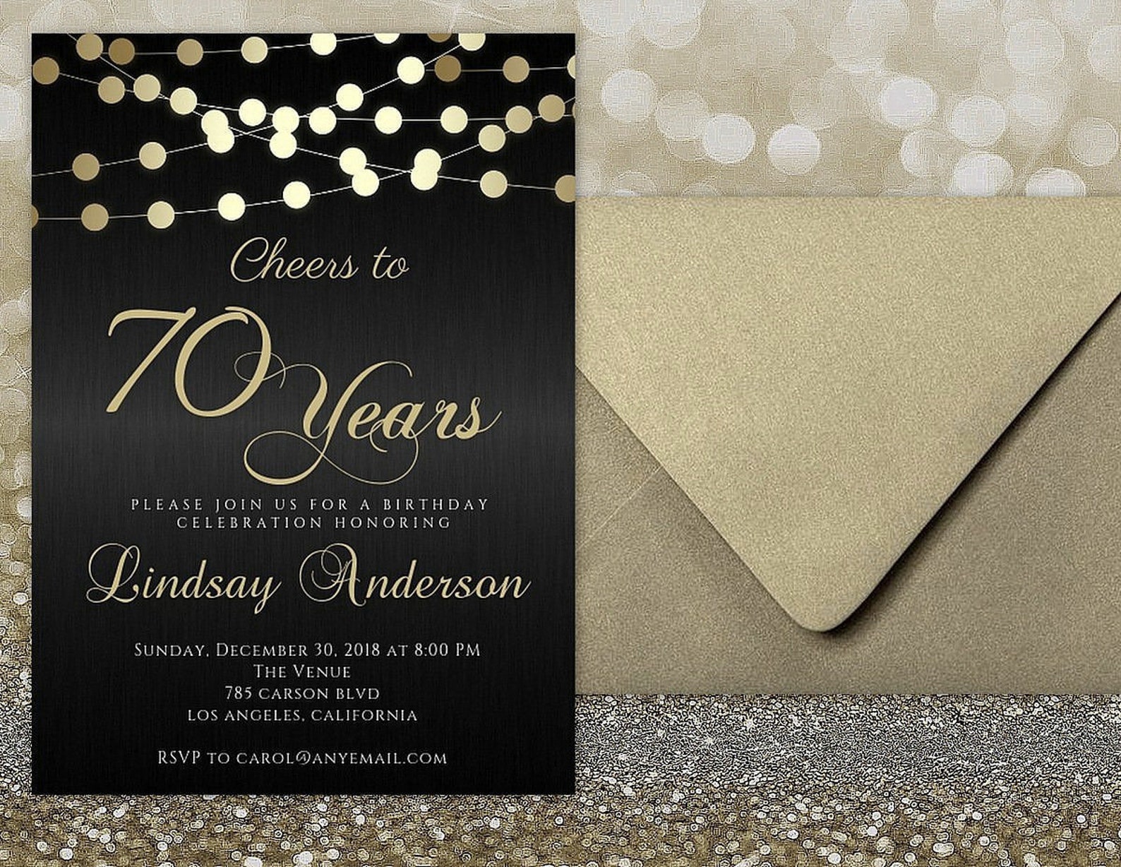 ANY AGE Cheers to 70 years Invitations 70th Birthday | Etsy
