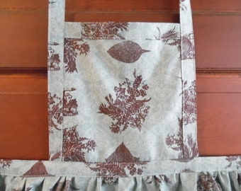Blue and brown bibbed autumn apron