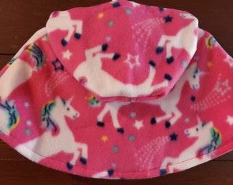 Infant fleece unicorn capelet in 2 sizes