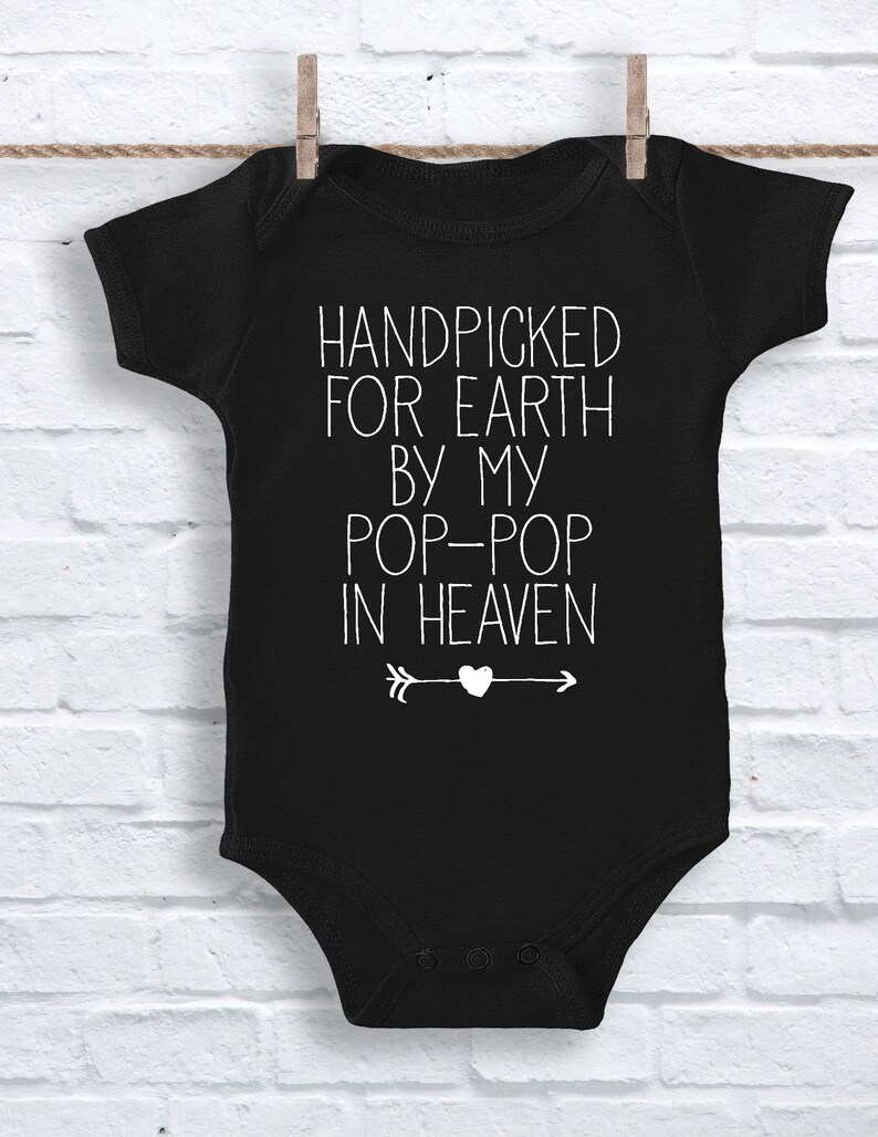Hand Picked for Earth by My Grandpa in Heaven Baby Onesie® Etsy