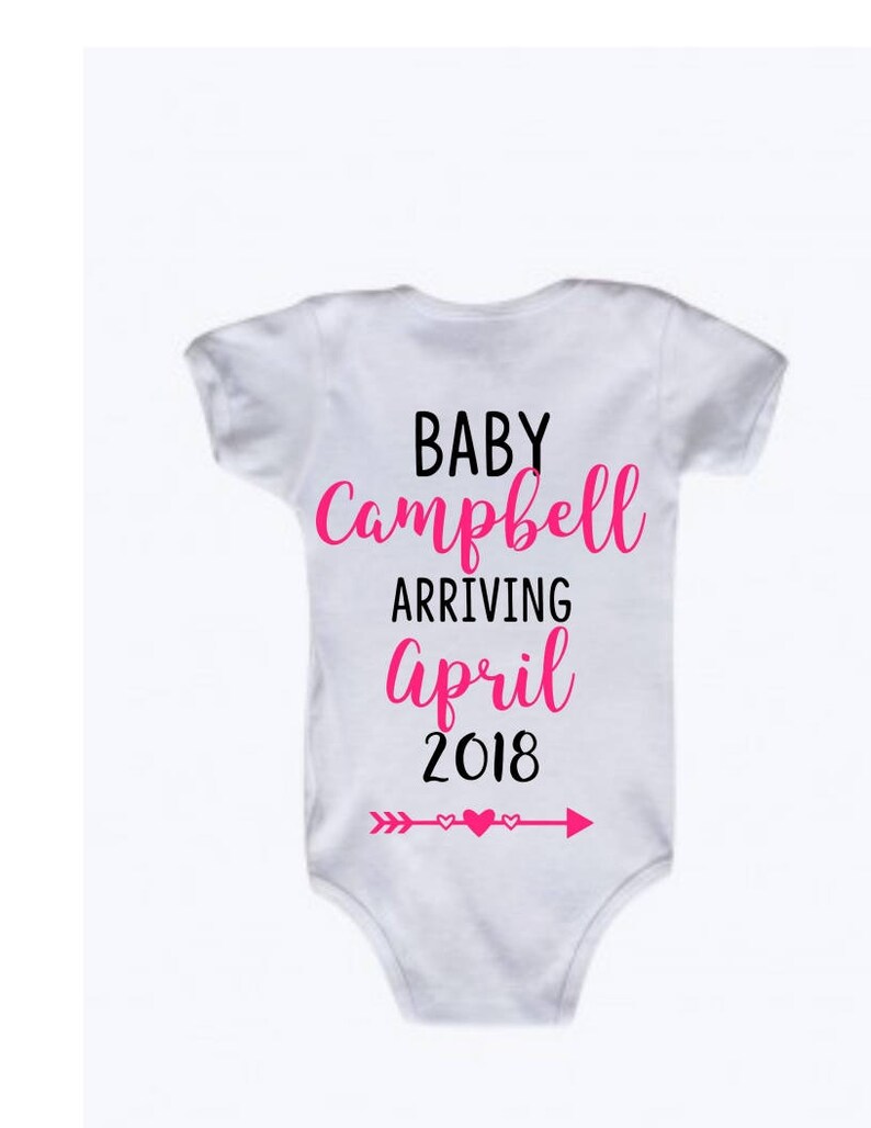 Baby Girl Announcement Custom Baby Announcement Baby Bodysuit Announcement Personalized Baby Announcement Bodysuit We/'re Expecting