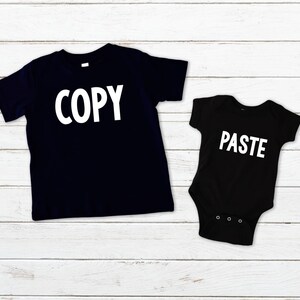 T-shirt and Bodysuit Set Paste Copy Black vinyl Mommy /& Me