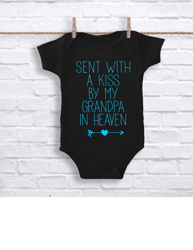Sent With a Kiss by My Grandpa in Heaven Baby Onesie