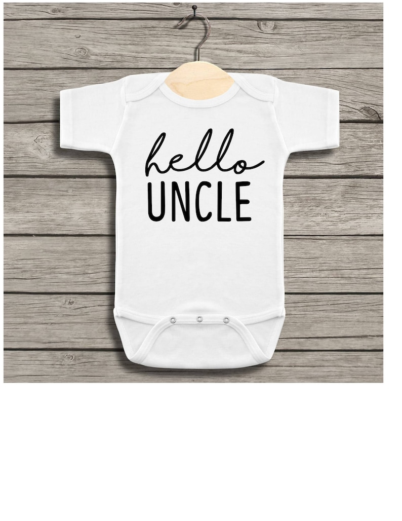 Hello Uncle Announcement Bodysuit New Baby Announcement to Etsy