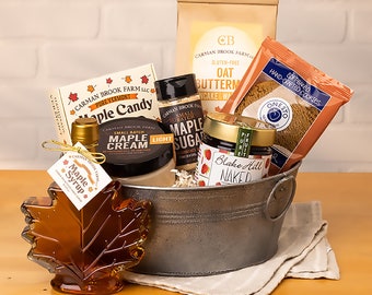 Gluten Free Comfort Food Gift Basket | Gluten Free Sugar Cookies | Maple Cream | Maple Syrup | Maple Candy