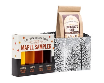 Food Gift Basket | Maple Syrup Sampler & Pancake Mix | Sample Set Gift | Maple Box